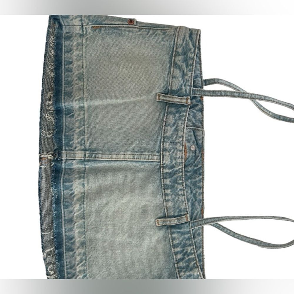 ZARA Crop Top Size Small Denim Sleeveless Raw Hem New with tags - Picture 7 of 11
